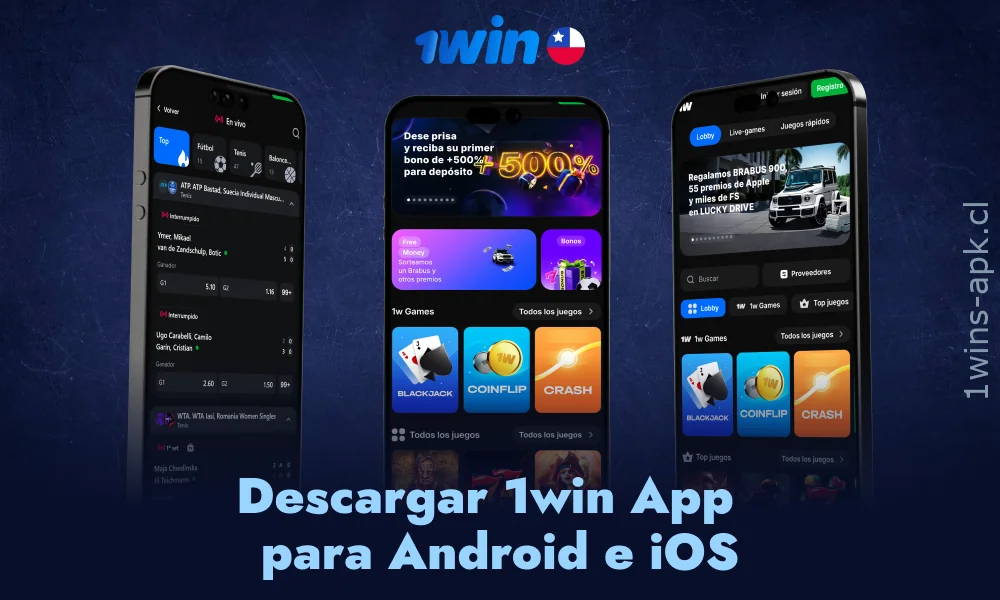 La aplicación 1Win permite realizar apuestas deportivas y jugar en el casino desde el móvil